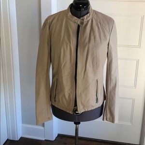 Faux leather jacket beige